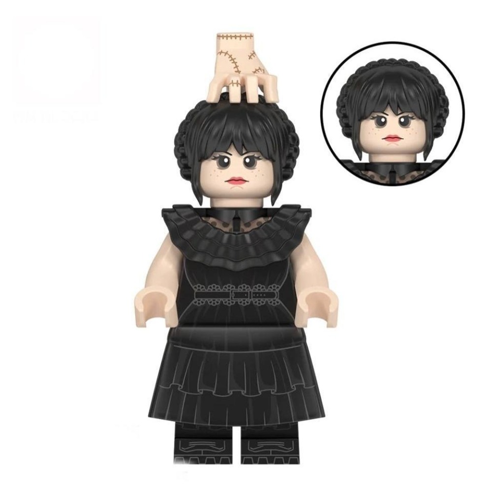 Wednesday Addams Minifigure with Thing Halloween Horror
